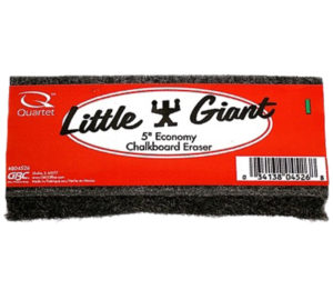A close up of the label on a little giant