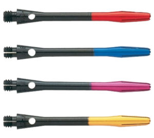 Four different colored pens are shown in a row.