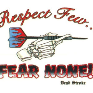 A picture of a t-shirt with the words " fear none !" on it.